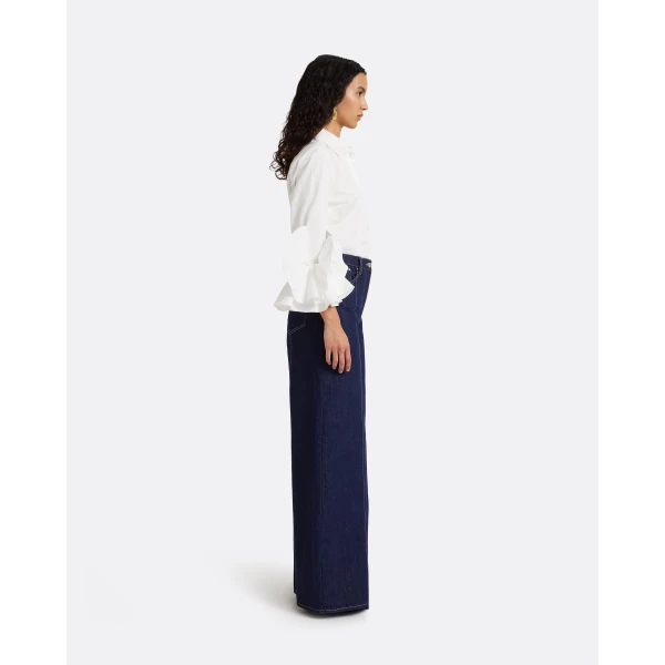 Safiyaa Fulvia Denim Trouser in Dark Wash, view 4