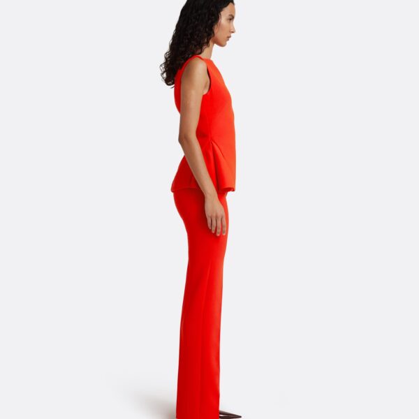 Safiyaa Goldie Trousers in Apple Red - Pants - Demi-Couture Evening Wear at Coveti