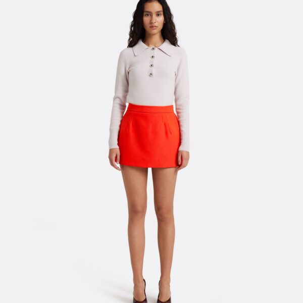 Safiyaa Kalia Skort in Apple Red - Skirts - Demi-Couture Evening Wear at Coveti