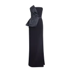 Safiyaa Kasia Long Dress in Black - Dresses - Demi-Couture Evening Wear at Coveti