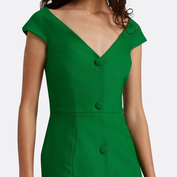 Safiyaa Klea Midi Dress in Blade Green - Dresses - Demi-Couture Evening Wear at Coveti
