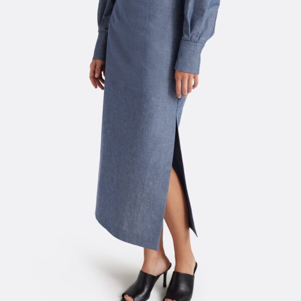 Safiyaa Kyoto Skirt in Blue Blend - Skirts - Demi-Couture Evening Wear at Coveti