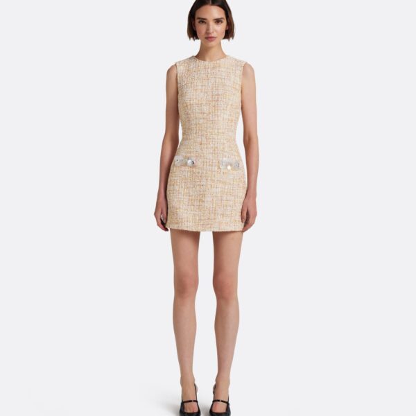 Safiyaa Laurette Mini Dress in Tweed - Dresses - Demi-Couture Evening Wear at Coveti