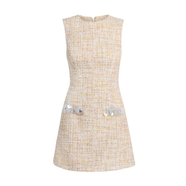 Safiyaa Laurette Mini Dress in Tweed - Dresses - Demi-Couture Evening Wear at Coveti