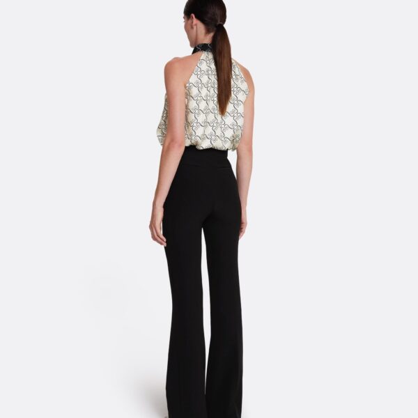 Safiyaa Letizia Top in Black on Ecru - Tops - Demi-Couture Evening Wear at Coveti