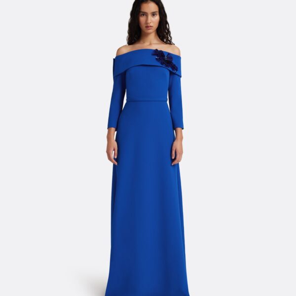 Safiyaa Lunelle Long Dress in Marrakech - Dresses - Demi-Couture Evening Wear at Coveti
