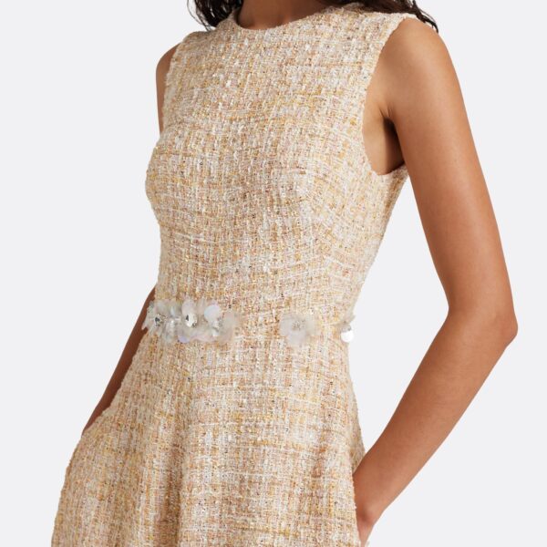 Safiyaa Maisie Midi Dress in Tweed - Dresses - Demi-Couture Evening Wear at Coveti