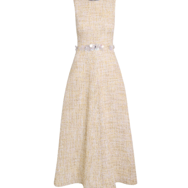 Safiyaa Maisie Midi Dress in Tweed - Dresses - Demi-Couture Evening Wear at Coveti