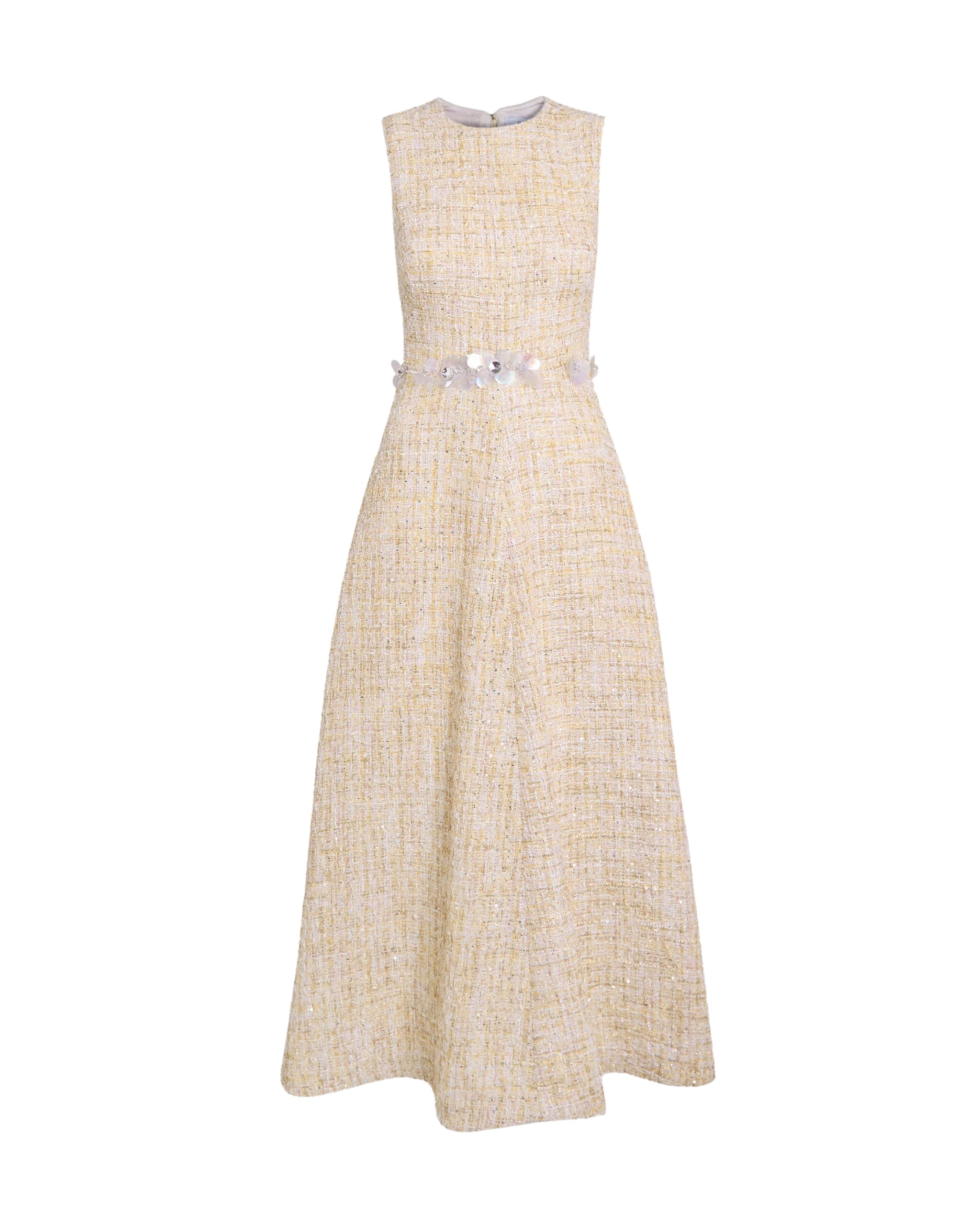 Safiyaa Maisie Midi Dress in Tweed - Dresses - Demi-Couture Evening Wear at Coveti