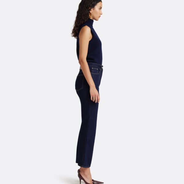 Safiyaa Marietta Denim Trouser in Dark Wash - Pants - Demi-Couture Evening Wear at Coveti
