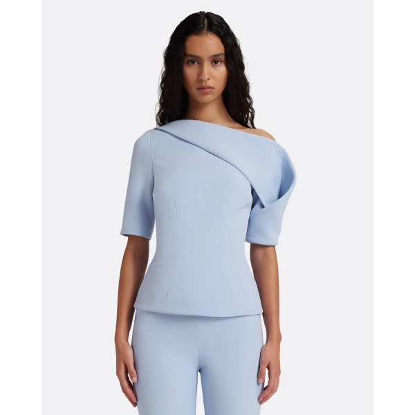 Safiyaa Marley Top in Soft Sky - Tops - Demi-Couture Evening Wear at Coveti