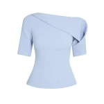 Safiyaa Marley Top in Soft Sky - Tops - Demi-Couture Evening Wear at Coveti