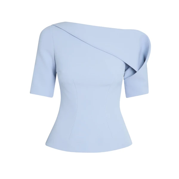 Safiyaa Marley Top in Soft Sky - Tops - Demi-Couture Evening Wear at Coveti