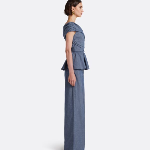 Safiyaa Melanie Top in Blue Blend - Tops - Demi-Couture Evening Wear at Coveti