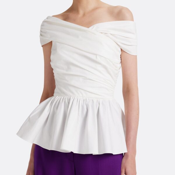 Safiyaa Melanie Top in Ivory - Tops - Demi-Couture Evening Wear at Coveti