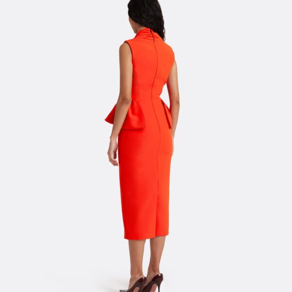 Safiyaa Milou Midi Dress in Apple Red - Dresses - Demi-Couture Evening Wear at Coveti