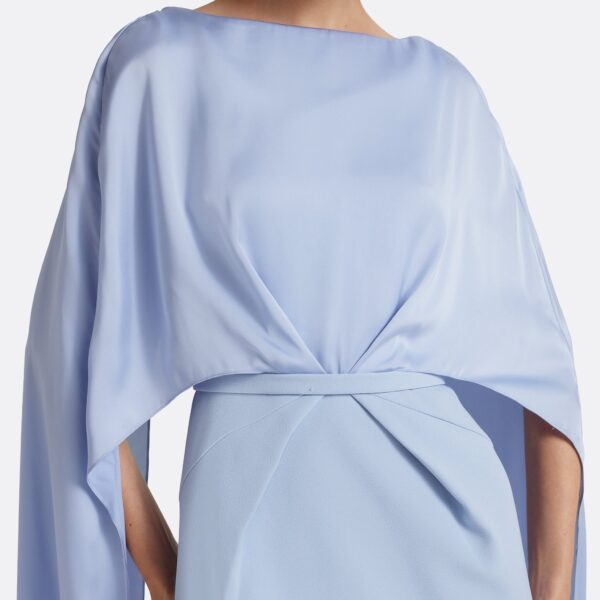 Safiyaa Mirabella Long Dress in Soft Sky - Dresses - Demi-Couture Evening Wear at Coveti