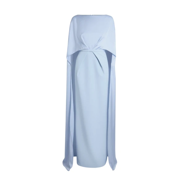 Safiyaa Mirabella Long Dress in Soft Sky - Dresses - Demi-Couture Evening Wear at Coveti
