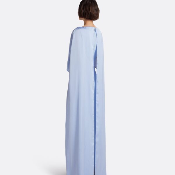 Safiyaa Mirabella Long Dress in Soft Sky with Embellished Belt - Dresses - Demi-Couture Evening Wear at Coveti