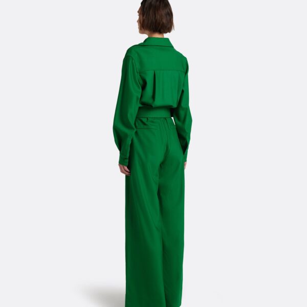 Safiyaa Ottilie Jumpsuit in Blade Green - Jumpsuit - Demi-Couture Evening Wear at Coveti