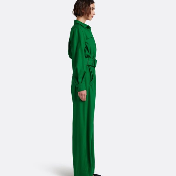 Safiyaa Ottilie Jumpsuit in Blade Green - Jumpsuit - Demi-Couture Evening Wear at Coveti