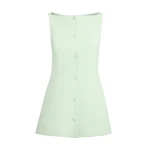 Safiyaa Robbie Top in Sea Glass - Tops - Demi-Couture Evening Wear at Coveti