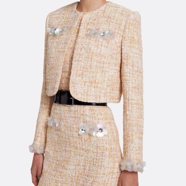 Safiyaa Soraya Jacket in Tweed - Jackets - Demi-Couture Evening Wear at Coveti