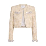 Safiyaa Soraya Jacket in Tweed - Jackets - Demi-Couture Evening Wear at Coveti
