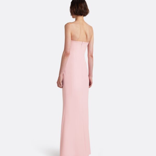 Safiyaa Soshin Long Dress in Lychee with Embroidery - Dresses - Demi-Couture Evening Wear at Coveti