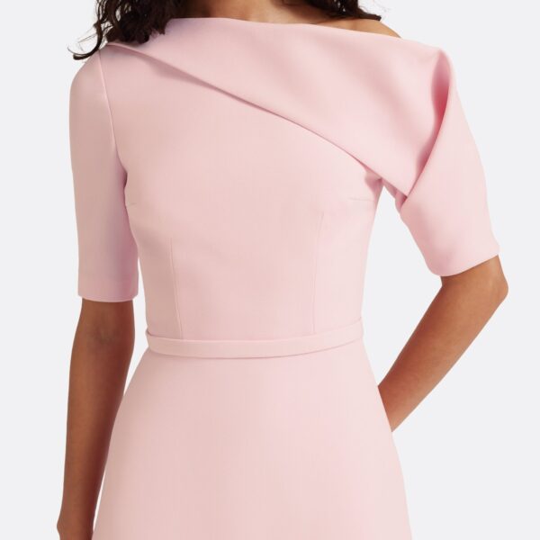 Safiyaa Stephanie Long Dress in Lychee - Dresses - Demi-Couture Evening Wear at Coveti