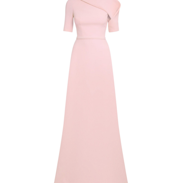 Safiyaa Stephanie Long Dress in Lychee - Dresses - Demi-Couture Evening Wear at Coveti