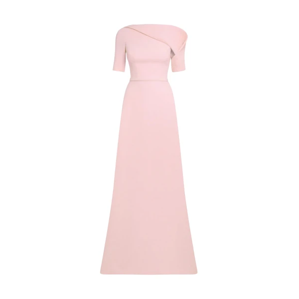 Safiyaa Stephanie Long Dress in Lychee - Dresses - Demi-Couture Evening Wear at Coveti