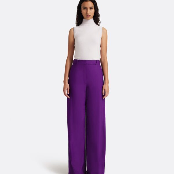 Safiyaa Touca Trouser in Currant - Pants - Demi-Couture Evening Wear at Coveti