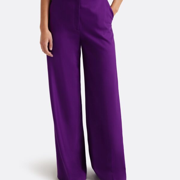 Safiyaa Touca Trouser in Currant - Pants - Demi-Couture Evening Wear at Coveti