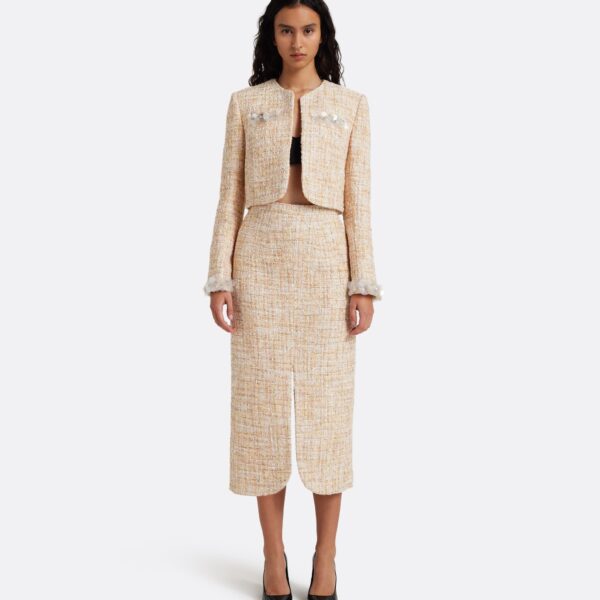 Safiyaa Virgina Skirt in Tweed - Skirts - Demi-Couture Evening Wear at Coveti