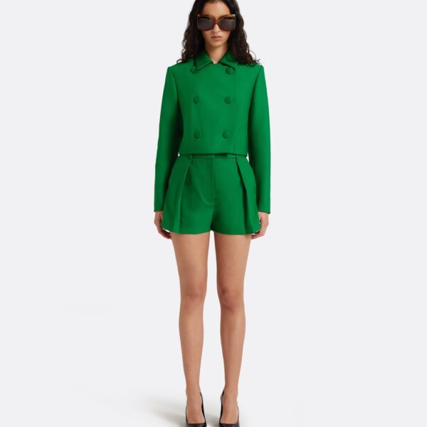 Safiyaa Yui Jacket in Blade Green - Jackets - Demi-Couture Evening Wear at Coveti