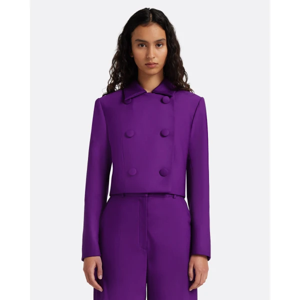 Safiyaa Yui Jacket in Currant - Jackets - Demi-Couture Evening Wear at Coveti