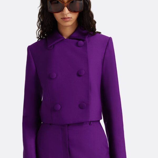 Safiyaa Yui Jacket in Currant - Jackets - Demi-Couture Evening Wear at Coveti
