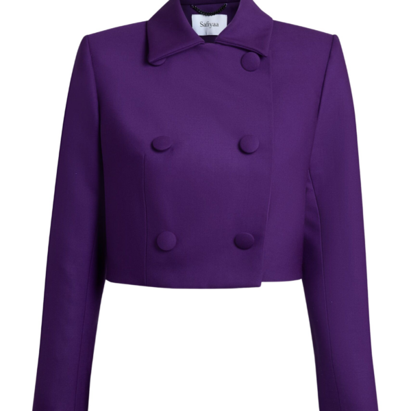 Safiyaa Yui Jacket in Currant - Jackets - Demi-Couture Evening Wear at Coveti
