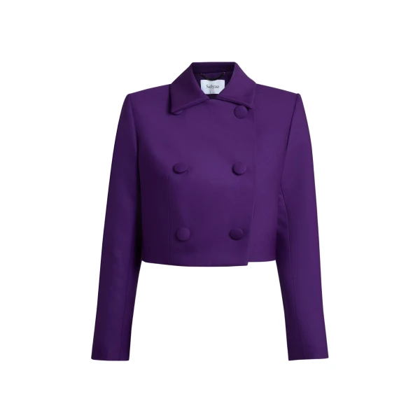 Safiyaa Yui Jacket in Currant - Jackets - Demi-Couture Evening Wear at Coveti