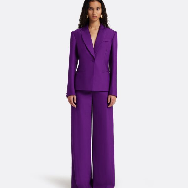 Safiyaa Yvette Jacket in Currant - Jackets - Demi-Couture Evening Wear at Coveti