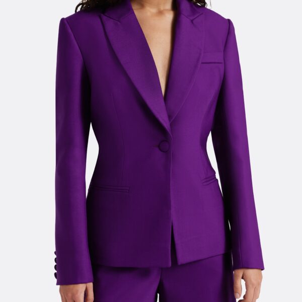 Safiyaa Yvette Jacket in Currant - Jackets - Demi-Couture Evening Wear at Coveti