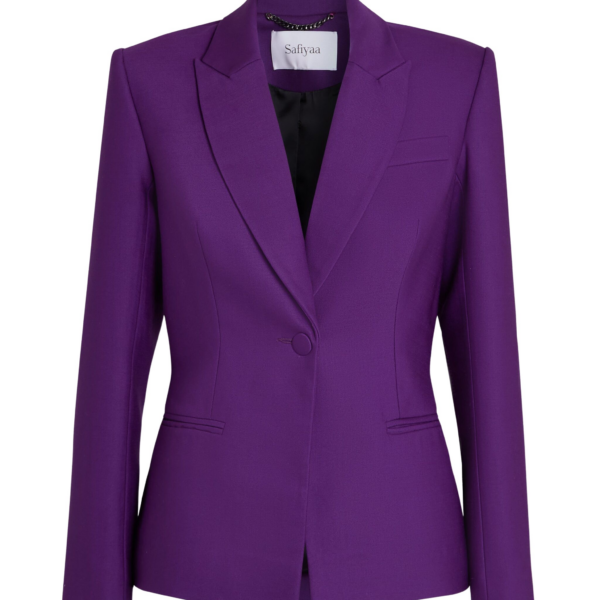 Safiyaa Yvette Jacket in Currant - Jackets - Demi-Couture Evening Wear at Coveti