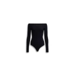 Alaïa Sculpting Rib Knit Off Shoulder Bodysuit - ALAÏA Tops - Laser Cut Luxury - Shop at Coveti