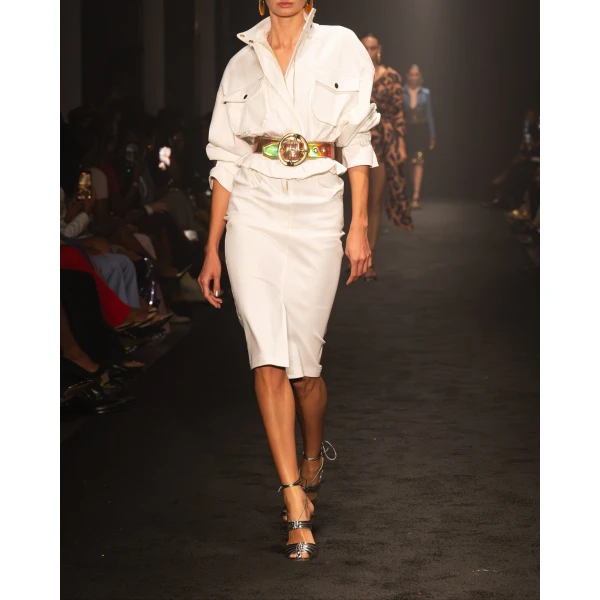 Cropped Silk Faille Utility Jacket
