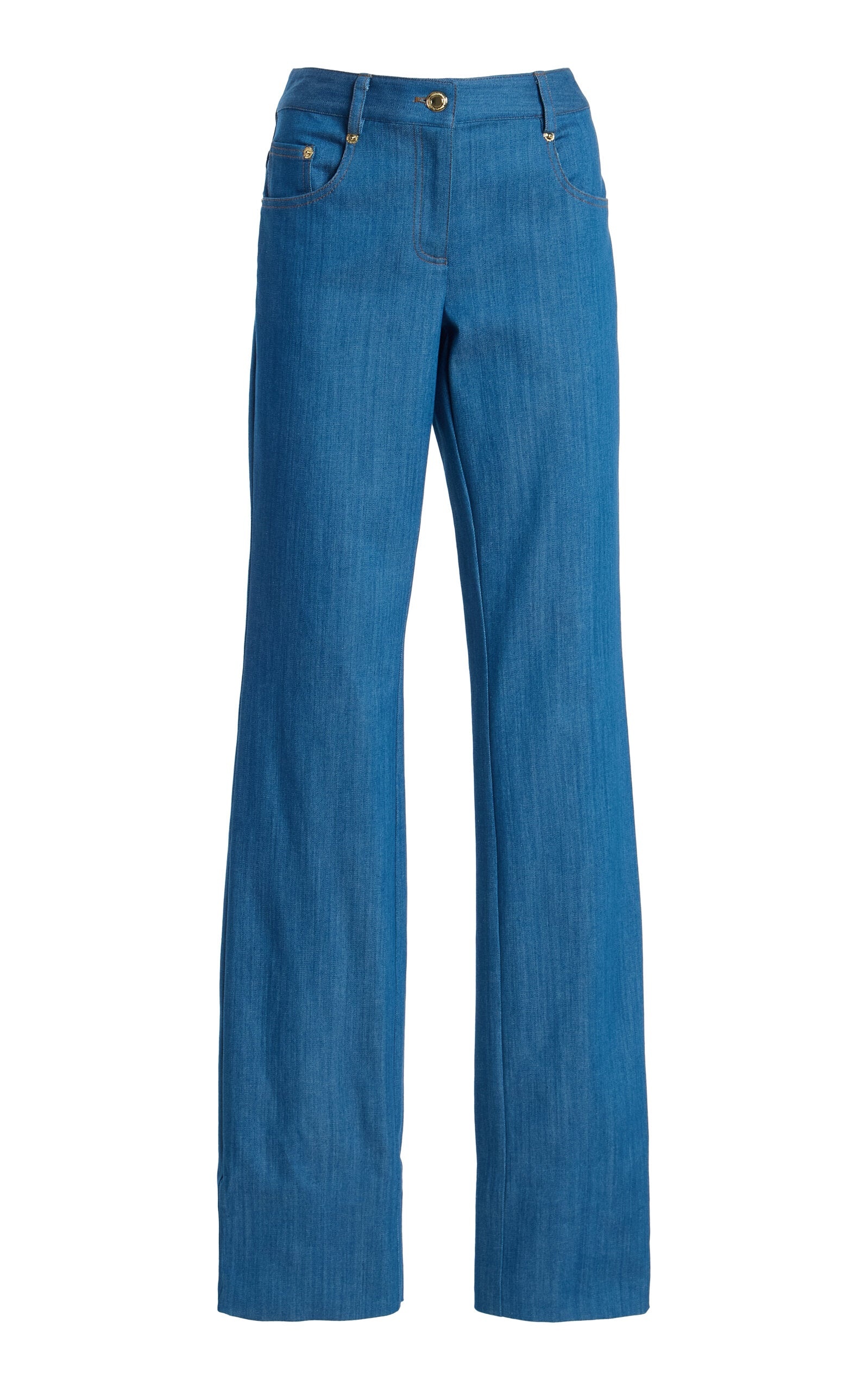 Blue Straight Leg Denim (Blue)