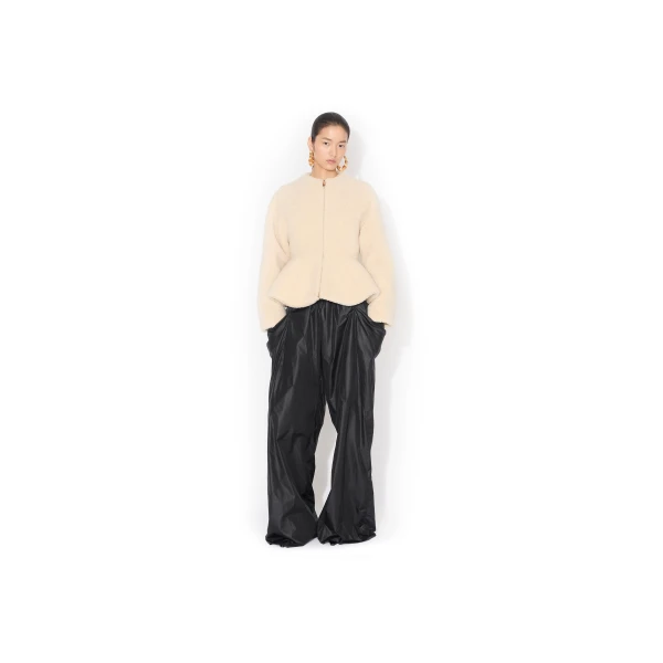 Alaia Shearling Peplum Jacket, view 2