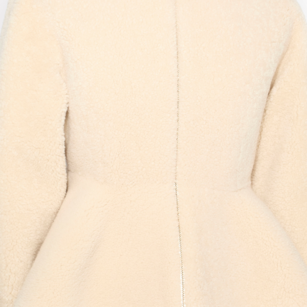 Alaïa Shearling Peplum Jacket - ALAÏA Jackets - Laser Cut Luxury - Shop at Coveti