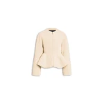 Alaïa Shearling Peplum Jacket - ALAÏA Jackets - Laser Cut Luxury - Shop at Coveti
