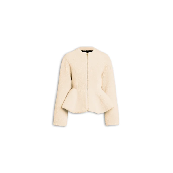 Alaia Shearling Peplum Jacket